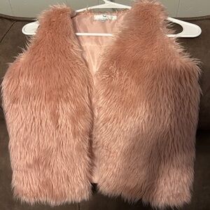 Peyton Bre pink faux fur vest